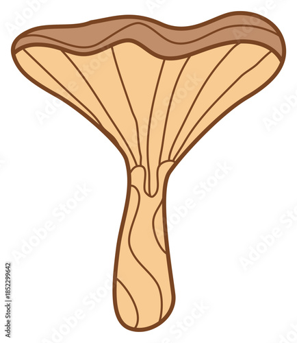 sticker illustration of mushroom can recolorable