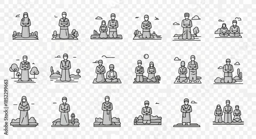 Illustrations of People in Various Yoga Poses.