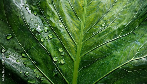 Green Leaves Texture And Drop Of Water Wallpaper By Detail Of Green Leaf