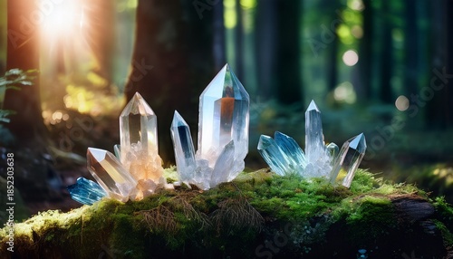 Beautiful Crystals In A Magic Forest Ai Generated