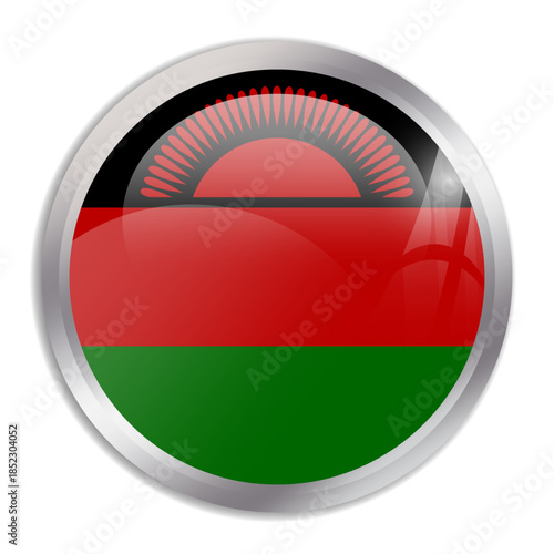 Malawi flag - glossy circle button in metal frame displays a colorful flag of a country cultural identity and heritage. The essence of national pride and unity. Free Download Malawi flag - glossy circle button in metal frame displays a colorful flag of a country cultural identity and heritage. The essence of national pride and unity. - GFXLoad