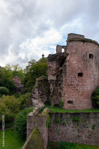Historic Heidelberg Castle Tower Ruins Baden Wurttemberg Germany.The ruins of an old tower at Heidelberg castle Baden Wurttemberg, Germany.
