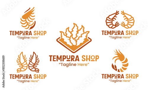 5 Tempura Shop Logo Set Professional Japanese Food Branding