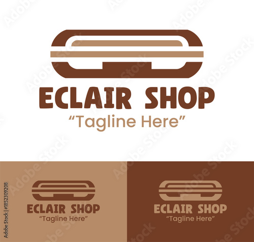 Eclair Shop Logo Premium Modern Pastry Branding