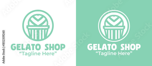 Gelato Shop Logo Modern Italian Dessert Identity