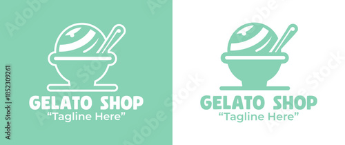 Gelato Shop Logo Clean Modern Cafe Branding