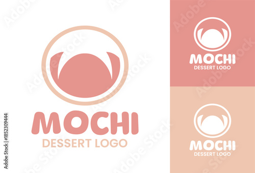 Mochi Dessert Logo Modern Japanese Sweet Identity