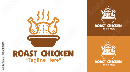 Roast Chicken Logo Modern Food Restaurant Identity