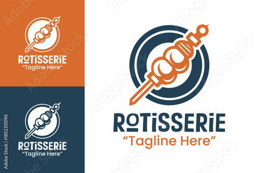 Rotisserie Logo Casual Restaurant Brand Mark