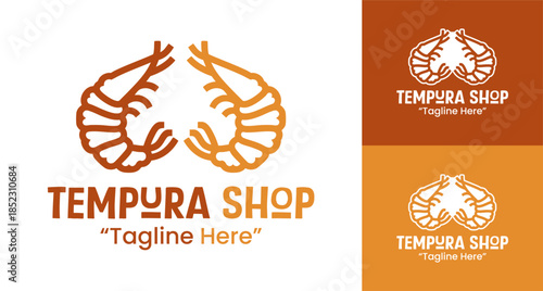 Tempura Shop Logo Traditional Japanese Food Brand