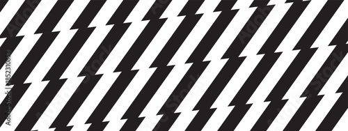 Wallpaper with repeating zig zag shapes. Jagged stripes pattern. Lightning background. Thunder bolt, electric power, flash light print. Speed or surprise cartoon effect. Vector graphic illustration