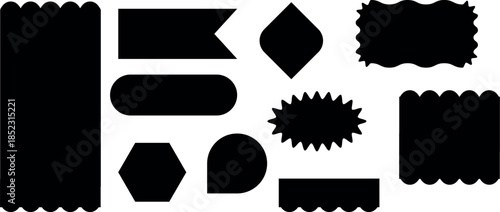 Collection of various shapes and labels Vector