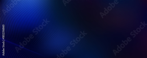 Elegant light waves flowing on a dark background. Minimalist background for banners, posters, covers, brochures, flyers. modern trendy design