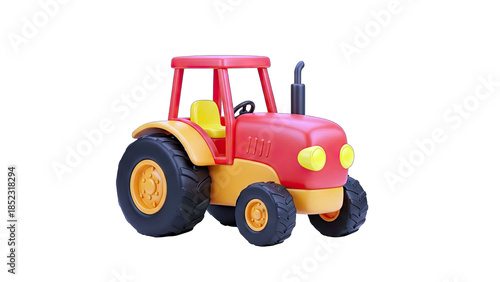 Toy Tractor Isolated on White Background