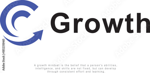 Growth logo design with letter G. Abstract arrow shaped logo design.