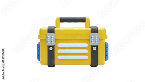 Yellow Toolbox Isolated on White Background