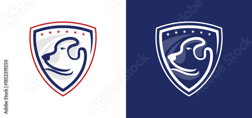 A vector dog emblem combined with the Tulsa Roughnecks FC logo featuring a profile for a strong and protective brand identity. Ideal for sports branding projects.