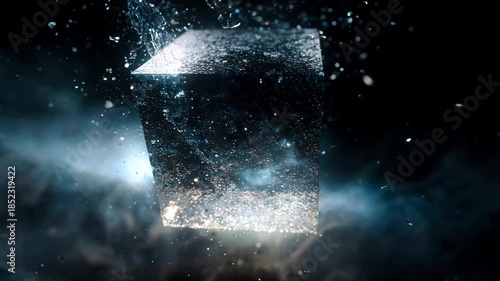 きらめく崩壊するキューブ