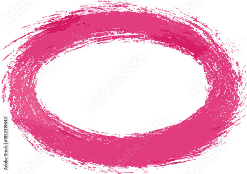 Pincelada vibrante em forma de elipse rosa choque, isolada sobre fundo branco, ideal para design.