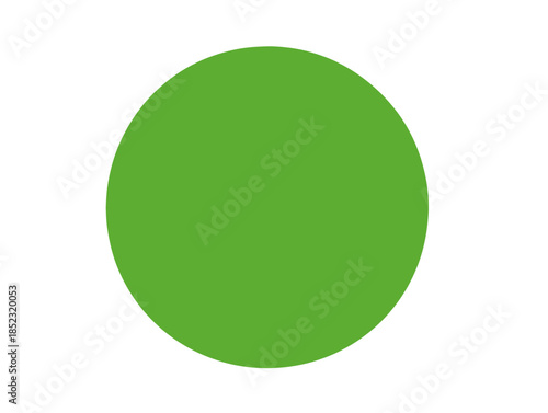 Círculo verde vibrante isolado sobre fundo branco, forma geométrica simples para design gráfico e web.