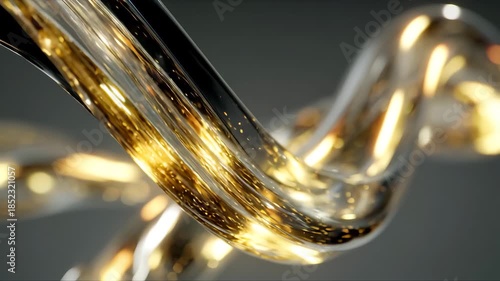 うねる金色の滑らかなガラスのようなテクスチャ背景