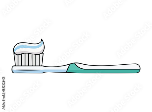 Illustration of a Toothbrush with Toothpaste