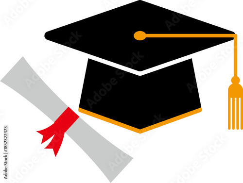 졸업모자와 졸업장