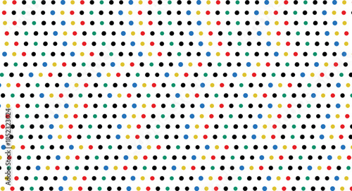 The festive texture consists of colored rows of dots.