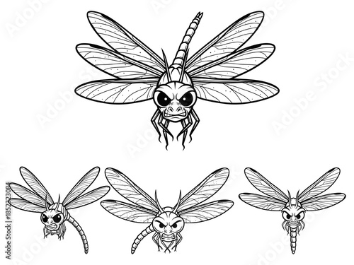 Angry Dragonfly Vector