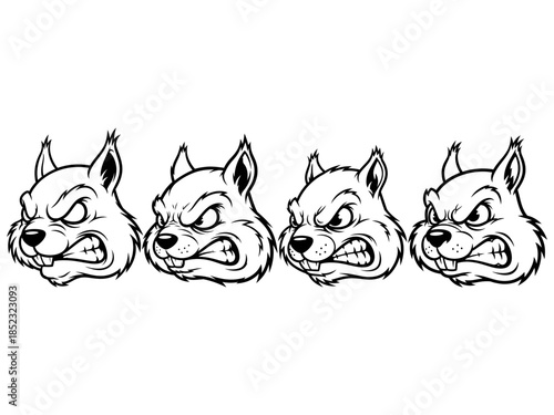 Angry Squirrel Head Mascot