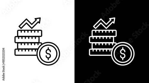 Capital Raise Outline White Icon Set Design