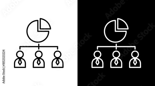 Ownership Structure Outline White Icon Set Design