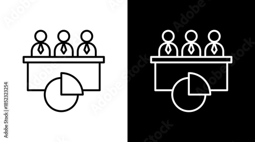 Annual General Meeting Outline White Icon Set Design