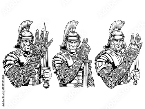 Roman Army Hand Tattoo