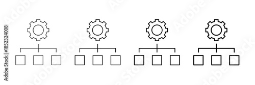 Lean Method Icons Vector Set In Different Stroke Line Style