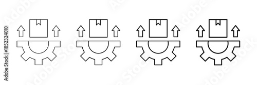 Market Fit Icons Vector Set In Different Stroke Line Style