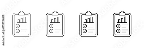 Growth Plan Icons Vector Set In Different Stroke Line Style