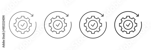 Agile Method Icons Vector Set In Different Stroke Line Style