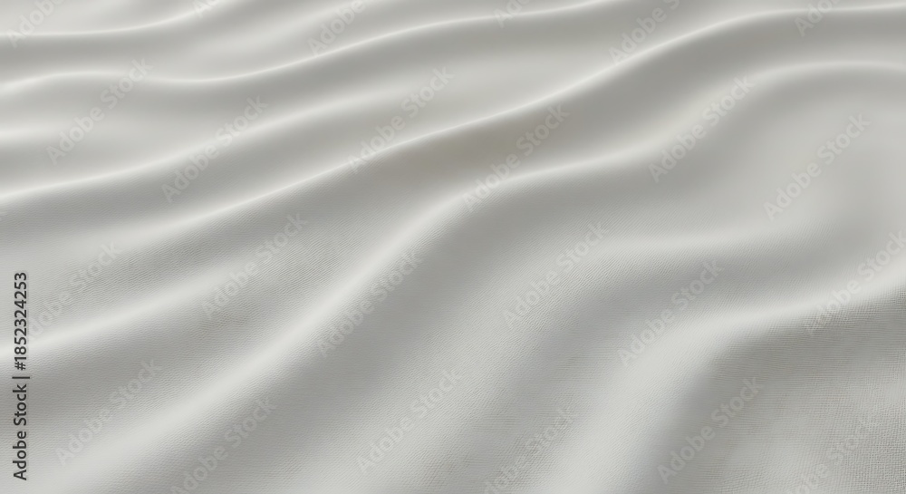 Obraz premium Abstract White Fabric Waves - Smooth Texture and Elegant Background.