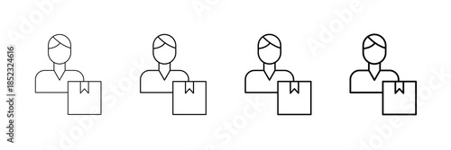 Supplier Icons Vector Set In Different Stroke Line Style