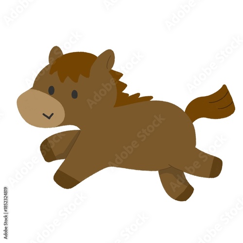 午年イラスト素材｜走るゆるい馬