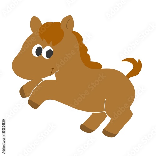 午年イラスト素材｜元気に跳ねるゆるい馬