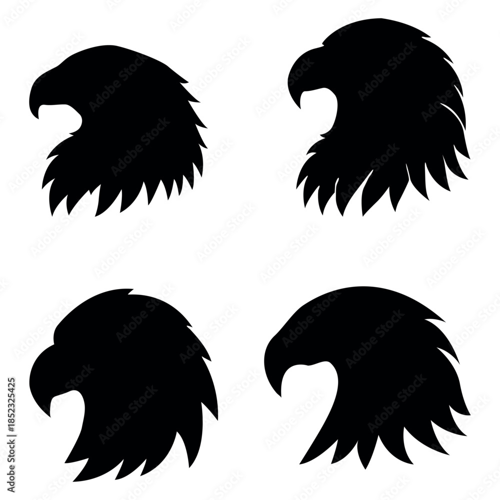 Obraz premium eagle head logo vector silhouette