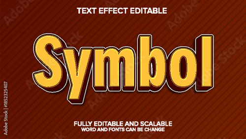 3d text effect symbol vector editable