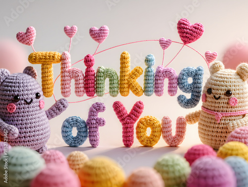 3D handmade crochet amigurumi style Thinking of You