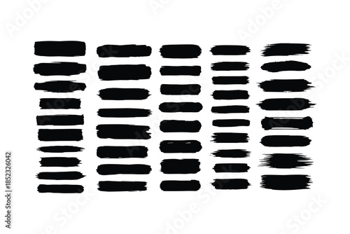 Black grunge brush strokes vector set