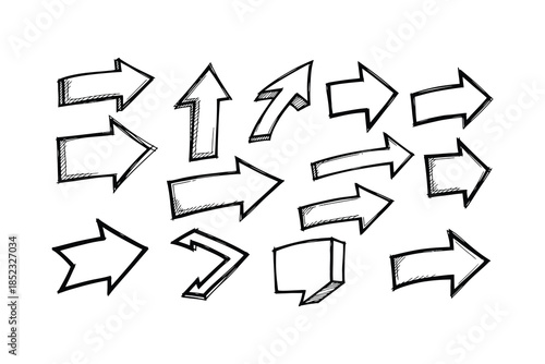 Hand drawn doodle arrow and pointer collection