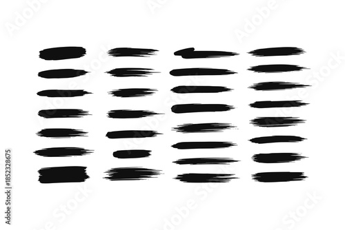 Set of hand drawn brush strokes