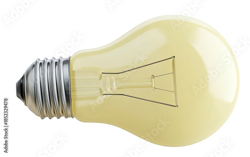 Lightbulb Filament glowing, screw base on black