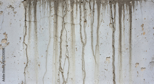 Grunge Concrete Surface with Vertical Water Stains and Drips